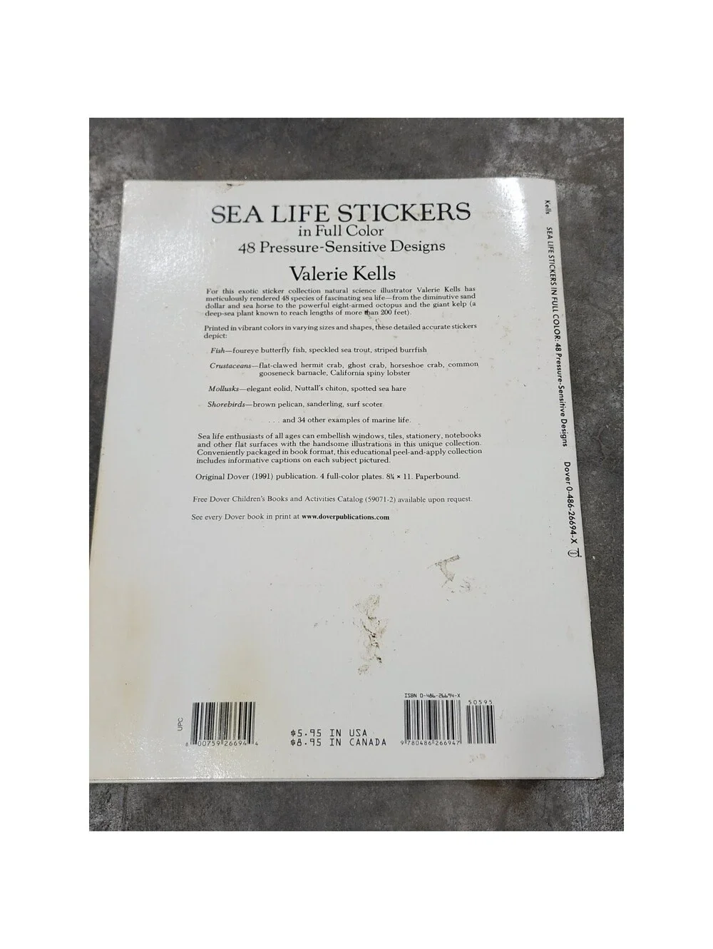 SEA LIFE STICKERS IN FULL COLOR: 48 PRESSURE-SENSITIVE By Valerie Kells